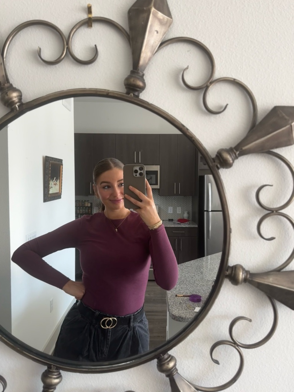 Abercrombie & Fitch Plum Long-Sleeve Bodysuit